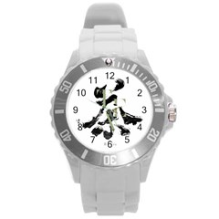 Tea Calligraphy Round Plastic Sport Watch (l)