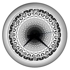 Mandala Calming Coloring Page Wall Clock (silver) by Pakrebo