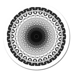 Mandala Calming Coloring Page Magnet 5  (round) by Pakrebo