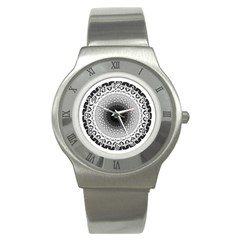 Mandala Calming Coloring Page Stainless Steel Watch by Pakrebo