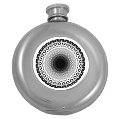 Mandala Calming Coloring Page Round Hip Flask (5 Oz) by Pakrebo