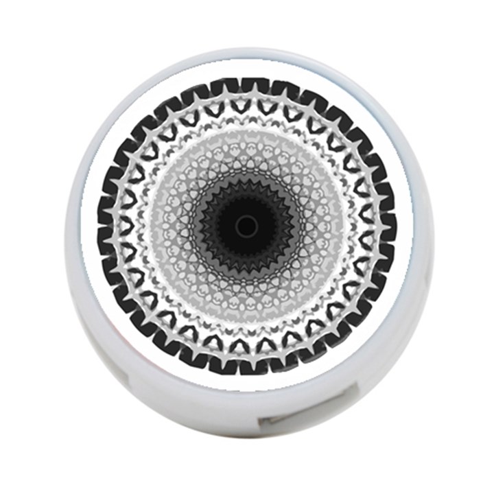 Mandala Calming Coloring Page 4-Port USB Hub (One Side)