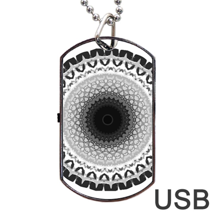 Mandala Calming Coloring Page Dog Tag USB Flash (One Side)