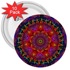 Kaleidoscope Pattern Ornament 3  Buttons (10 Pack)  by Pakrebo