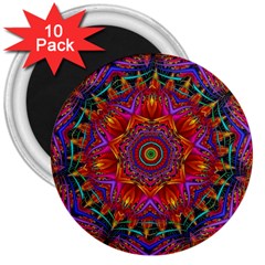 Kaleidoscope Pattern Ornament 3  Magnets (10 Pack) 