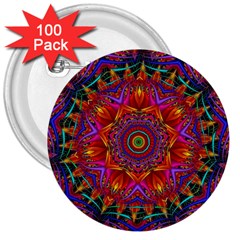 Kaleidoscope Pattern Ornament 3  Buttons (100 Pack)  by Pakrebo