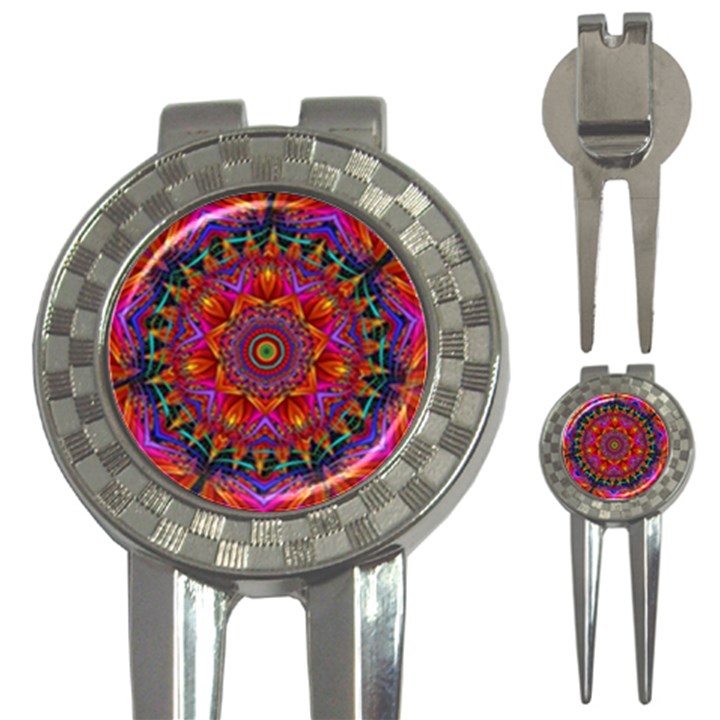 Kaleidoscope Pattern Ornament 3-in-1 Golf Divots