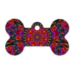 Kaleidoscope Pattern Ornament Dog Tag Bone (two Sides) by Pakrebo