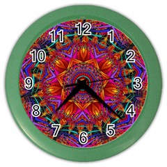 Kaleidoscope Pattern Ornament Color Wall Clock by Pakrebo