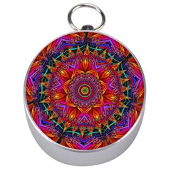 Kaleidoscope Pattern Ornament Silver Compasses by Pakrebo