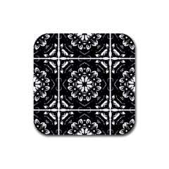 Kaleidoscope Mandala Art Rubber Square Coaster (4 Pack)  by Pakrebo