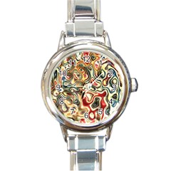 Abstract Background Pattern Art Round Italian Charm Watch by Pakrebo