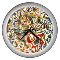 Abstract Background Pattern Art Wall Clock (silver) by Pakrebo