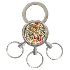 Abstract Background Pattern Art 3-ring Key Chains by Pakrebo