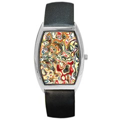 Abstract Background Pattern Art Barrel Style Metal Watch by Pakrebo