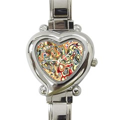 Abstract Background Pattern Art Heart Italian Charm Watch