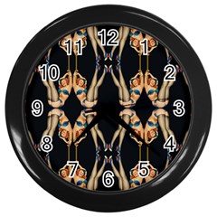 Kaleidoscope Symmetry Pattern Girls Wall Clock (black) by Pakrebo