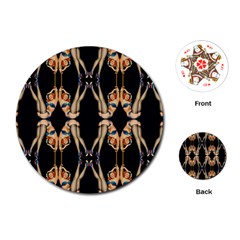 Kaleidoscope Symmetry Pattern Girls Playing Cards (round) by Pakrebo