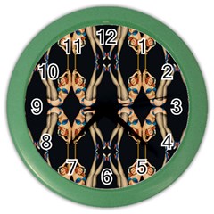 Kaleidoscope Symmetry Pattern Girls Color Wall Clock by Pakrebo