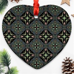 Kaleidoscope Pattern Seamless Heart Ornament (two Sides) by Pakrebo