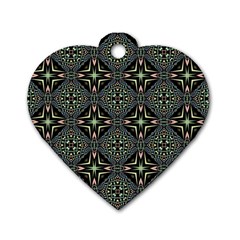 Kaleidoscope Pattern Seamless Dog Tag Heart (two Sides) by Pakrebo