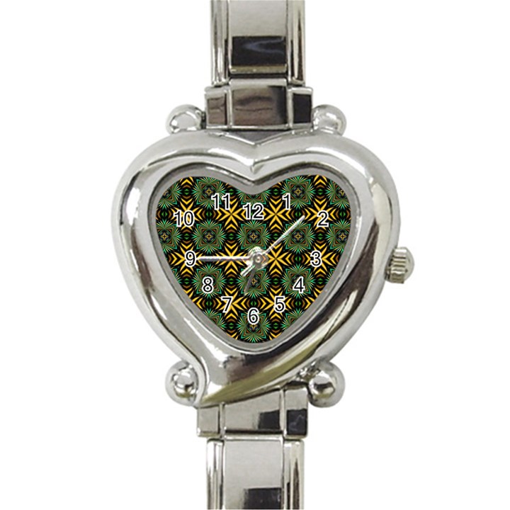 Kaleidoscope Pattern Seamless Heart Italian Charm Watch