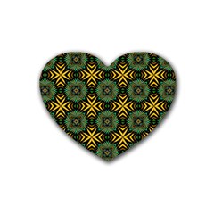 Kaleidoscope Pattern Seamless Rubber Coaster (heart)  by Pakrebo