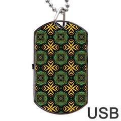 Kaleidoscope Pattern Seamless Dog Tag Usb Flash (one Side) by Pakrebo