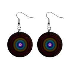 Artskop Kaleidoscope Pattern Mini Button Earrings by Pakrebo