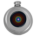 Artskop Kaleidoscope Pattern Round Hip Flask (5 oz) Front