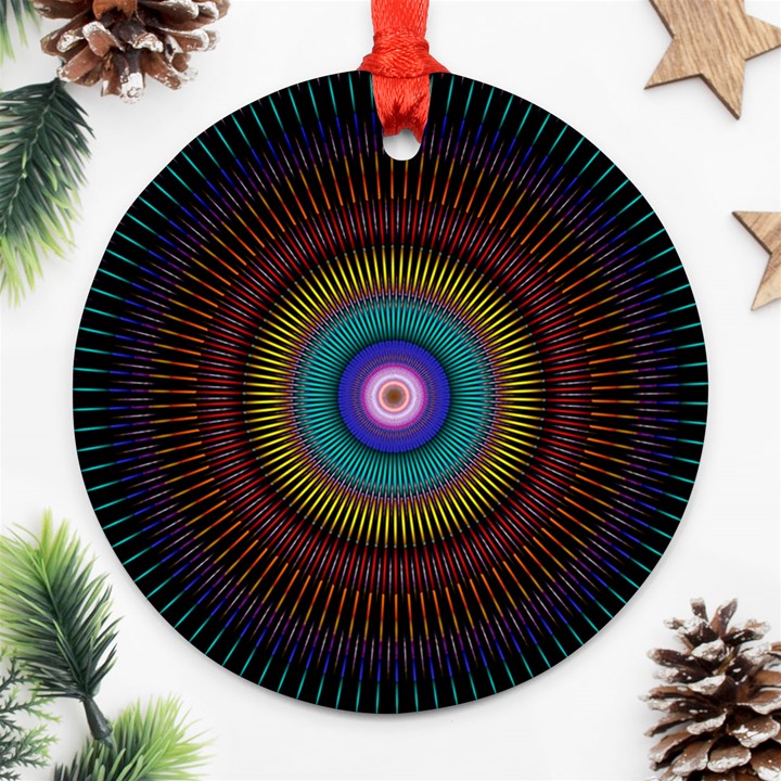 Artskop Kaleidoscope Pattern Round Ornament (Two Sides)