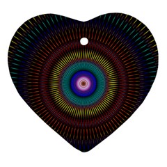 Artskop Kaleidoscope Pattern Heart Ornament (two Sides) by Pakrebo