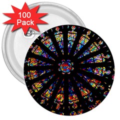 Church Stained Glass Windows Colors 3  Buttons (100 Pack)  by Pakrebo