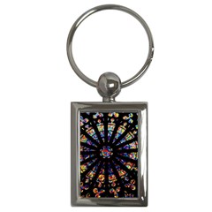 Church Stained Glass Windows Colors Key Chains (rectangle)  by Pakrebo