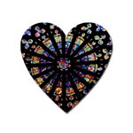 Church Stained Glass Windows Colors Heart Magnet Front