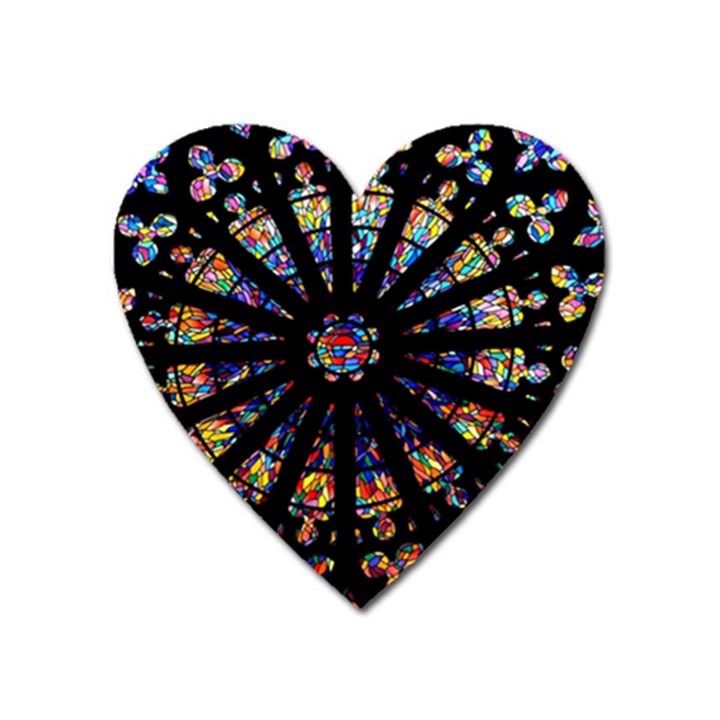 Church Stained Glass Windows Colors Heart Magnet