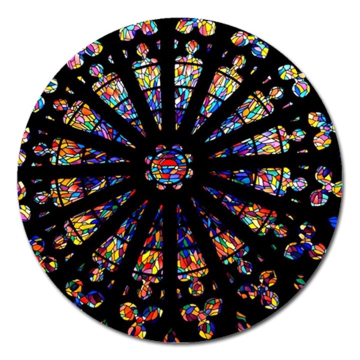 Church Stained Glass Windows Colors Magnet 5  (Round)