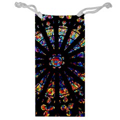 Church Stained Glass Windows Colors Jewelry Bag by Pakrebo