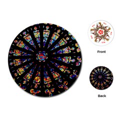 Church Stained Glass Windows Colors Playing Cards (round) by Pakrebo