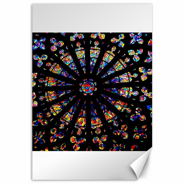 Church Stained Glass Windows Colors Canvas 12  x 18 