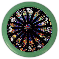 Church Stained Glass Windows Colors Color Wall Clock by Pakrebo