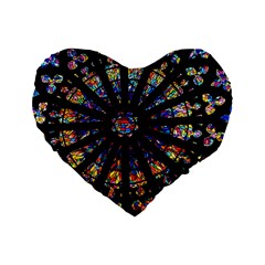 Church Stained Glass Windows Colors Standard 16  Premium Heart Shape Cushions