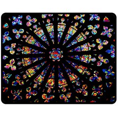 Church Stained Glass Windows Colors Double Sided Fleece Blanket (Medium) 