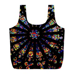 Church Stained Glass Windows Colors Full Print Recycle Bag (l) by Pakrebo