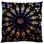 Church Stained Glass Windows Colors Large Flano Cushion Case (One Side) Front