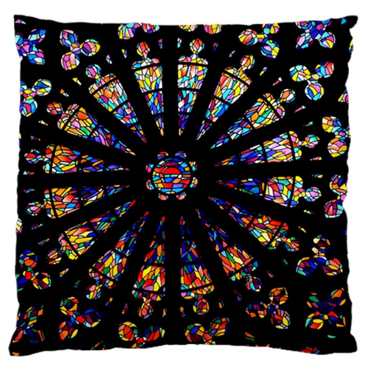 Church Stained Glass Windows Colors Large Flano Cushion Case (One Side)