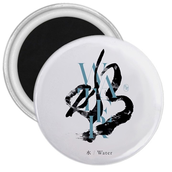 Water Calligraphy  3  Magnets