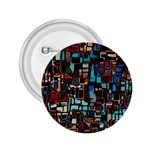 Stained Glass Mosaic Abstract 2.25  Buttons Front