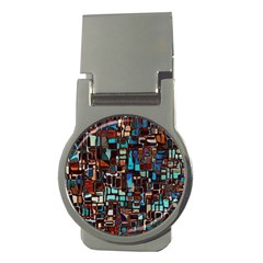 Stained Glass Mosaic Abstract Money Clips (round)  by Pakrebo