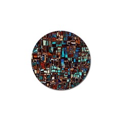 Stained Glass Mosaic Abstract Golf Ball Marker (4 Pack) by Pakrebo